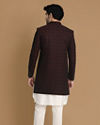 alt message - Manyavar Men Striking Maroon Indo-Western image number 2