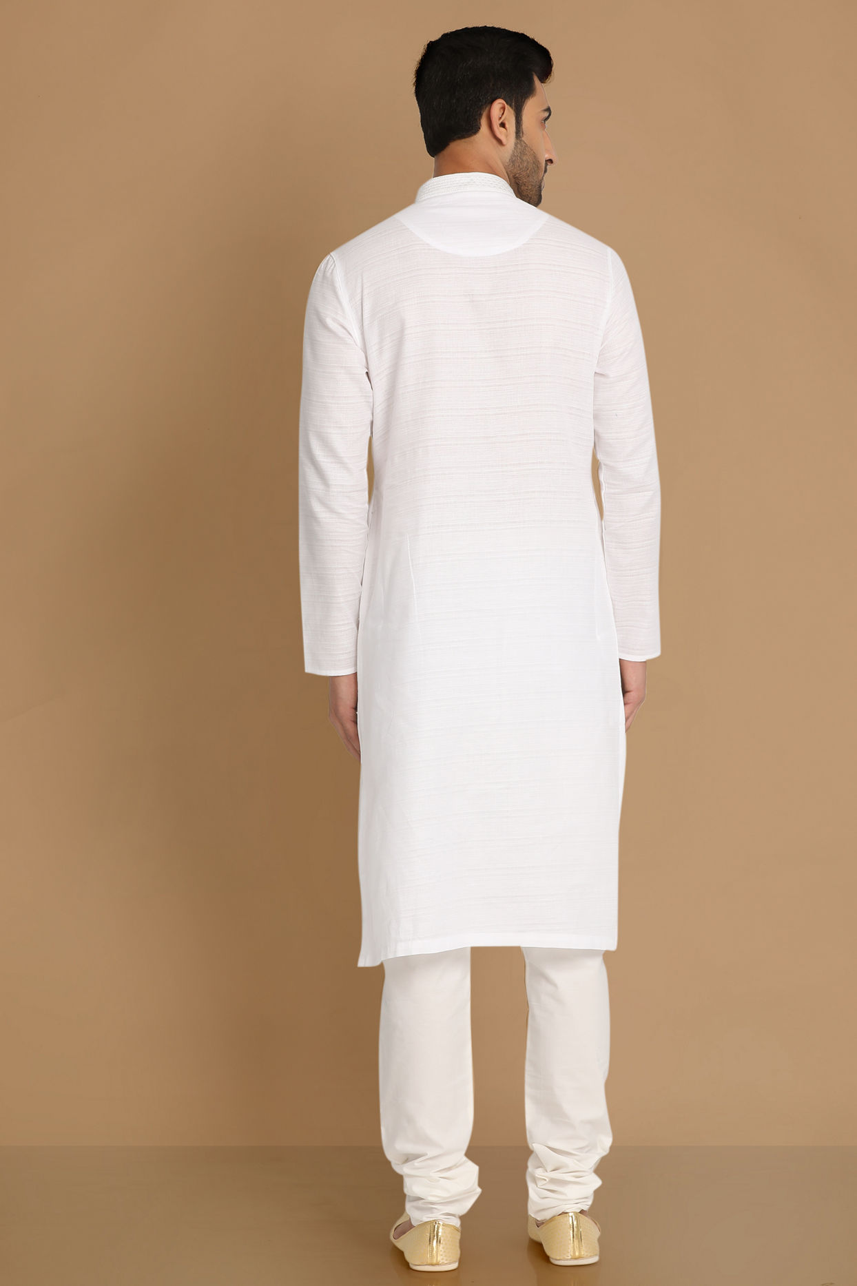 Manyavar Men Basic White Kurta Pajama Set