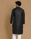 Manyavar Men Black Self Design Kurta Pajama