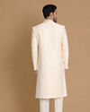 Manyavar Men Beige Brocade Sherwani Set
