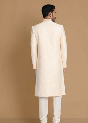 Manyavar Men Beige Brocade Sherwani Set image number 2