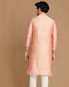 alt message - Manyavar Men Light Pink Self Design Kurta Pajama image number 2