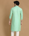 Manyavar Men Plush Light Green Kurta Pajama