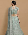 alt message - Mohey Women Pista Net Embroidered Lehenga image number 3