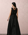 Mohey Women Black Stardust Gown With Belt