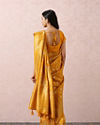 Mustard Yellow Saree With Gold Border image number 2