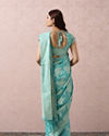 Teal Blue Printed Saree image number 2