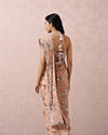 Mohey Women Peach Sequins Embroidered Saree