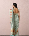Mohey Women Light Blue Floral Chanderi Saree