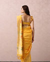 alt message - Mohey Women Yellow Floral Chanderi Saree image number 2