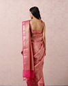 Mohey Women Pink Zari Weaved Saree