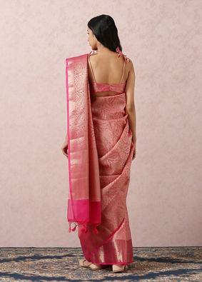 Pink Printed Saree image number 3