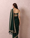 Dark Green Art Silk Saree With Stone Border image number 2