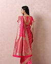 Mohey Women Rani Pink Bridal Saree With Mirror Border