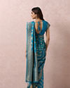 Mohey Women Teal Blue Golden Motif Saree