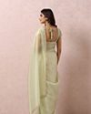 Mohey Women Pista Green Organza Saree With Stone Border