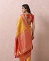 Mohey Women Yellow Art Silk Saree With Contrasting Border