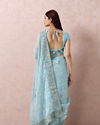 Light Blue Organza Saree With Mirror Border image number 2