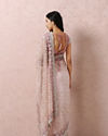 Light Pink Net Saree With Embroidery image number 2