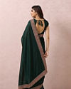 Bottle Green Embellished Saree image number 2