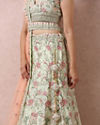 Mohey Women Pista Green Bridal Floral Lehenga