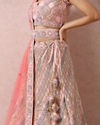 alt message - Mohey Women Light Pink Embellished Lehenga image number 4