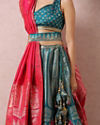 Rama Green Printed Lehenga image number 4