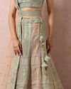 Mohey Women Pista Embellished Bridal Lehenga