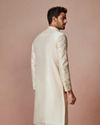 Manyavar Men Cream Self Motifs Kurta Set