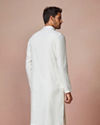 alt message - Manyavar Men Light Cream Jacquard Kurta image number 4