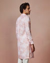 alt message - Manyavar Men Light Pink Floral Kurta image number 3