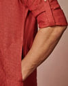 Rust Red Self Design Kurta image number 2