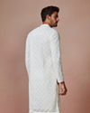 Manyavar Men Off White Chikankari Kurta Set