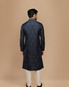 Manyavar Men Fashionable Designer Blue Kurta Set