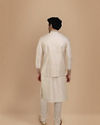 Manyavar Men Traditional Off White Jacket