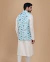 alt message - Manyavar Men Achkan Style Kurta Jacket Set image number 2