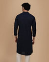 alt message - Manyavar Men Royal Blue Chikankari Kurta Pajama image number 2