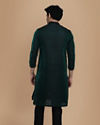 alt message - Manyavar Men Emerald Green Jacquard Kurta Set image number 2