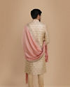 Manyavar Men Aesthetic Fawn Patterned Sherwani Set