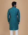 Manyavar Men Jade Green Self Design Kurta image number 2