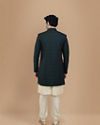 Manyavar Men Magnificient Green Indo Western Set