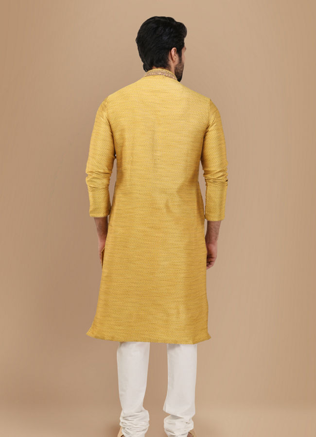 Manyavar Men Vivacious Orange Kurta Set