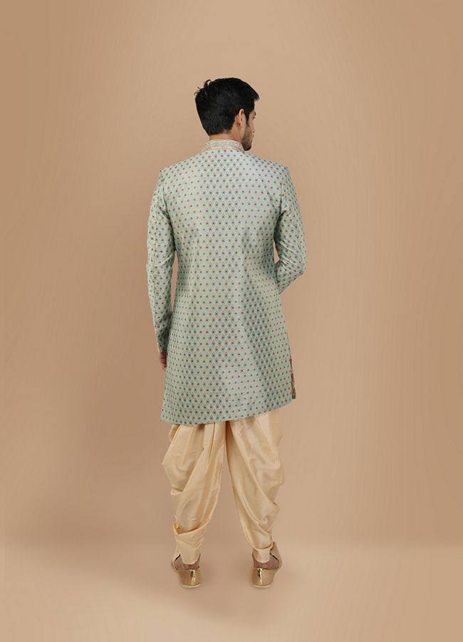 Manyavar Men Precious Green Indo Western Set