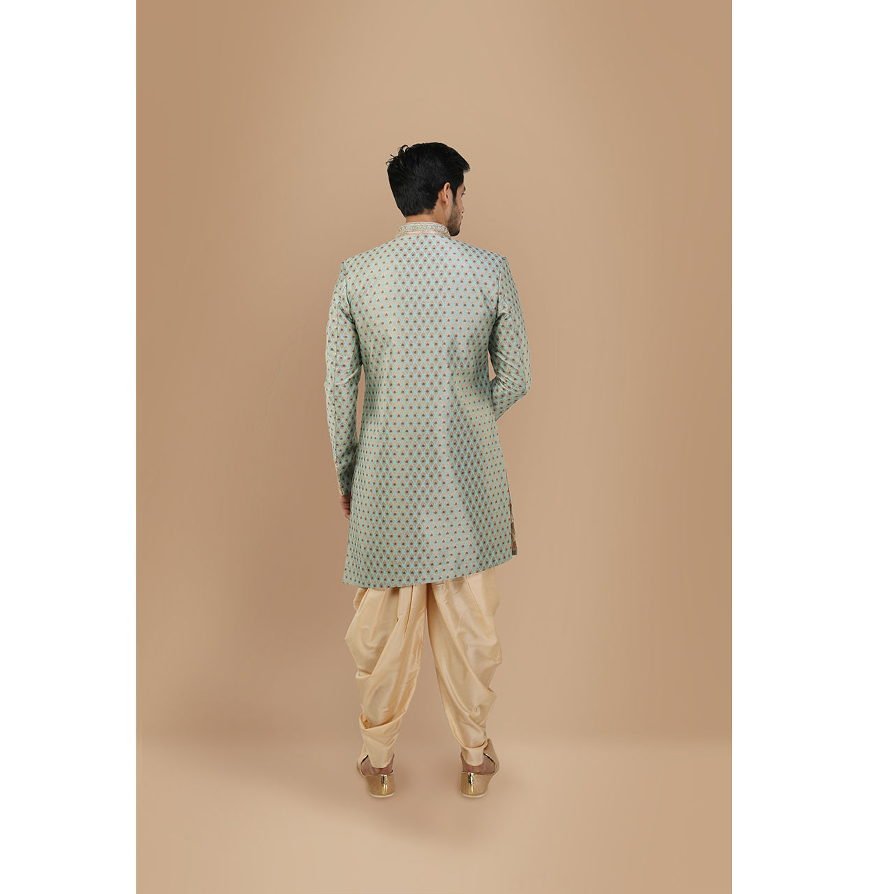 Manyavar Men Precious Green Indo Western Set