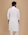 Manyavar Men Pearl White Solid Kurta Set image number 2