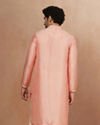 Manyavar Men Faded Pink Solid Kurta Pajama