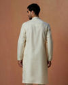 Manyavar Men White Self Design Kurta Pajama