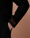 Manyavar Men Black Side Open Plain Kurta