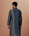 alt message - Manyavar Men Grey Kurta Pajama With Golden Motif image number 3