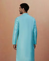 alt message - Manyavar Men Sea Green Embroidered Kurta Set image number 4